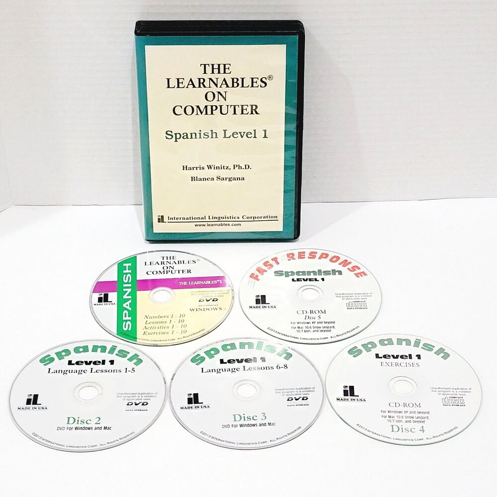 The Learnables On Computer DVD & CD-ROM Spanish Level 1 Harris Winitz Homeschool